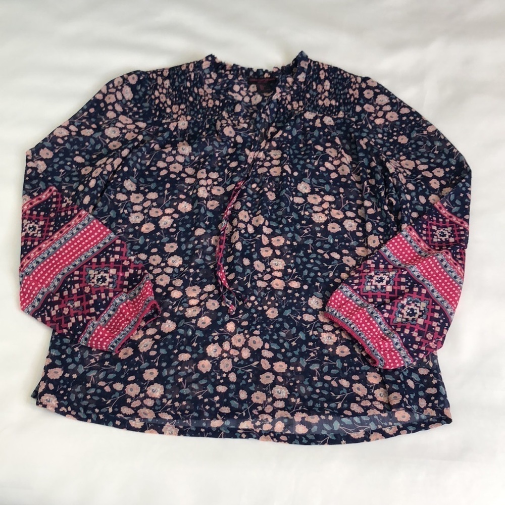 CHRISTIAN SIRIANO New York Floral Print V-Neck Blouse Size: L - Picture 8 of 12